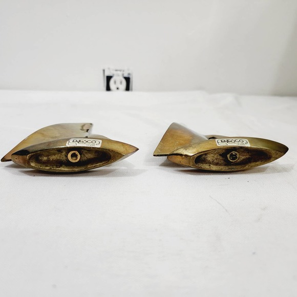 Vintage Enesco Mid-Century Modern Brass Sailboat Sculptures Paper Weights 1960s - Picture 5 of 15